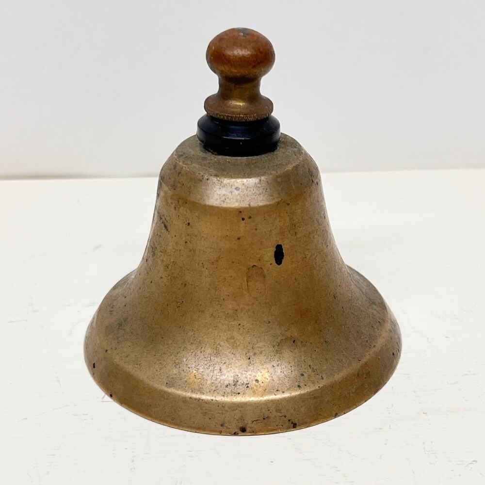 Small Vintage Solid Brass Hand Dinner Bell